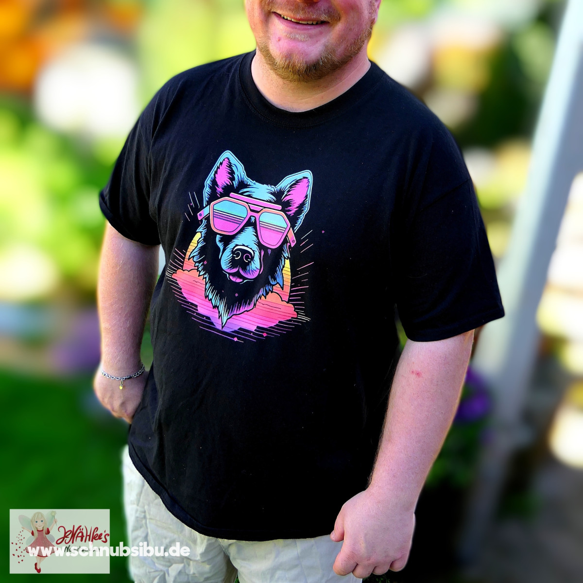 Bügelbild Neon Hund